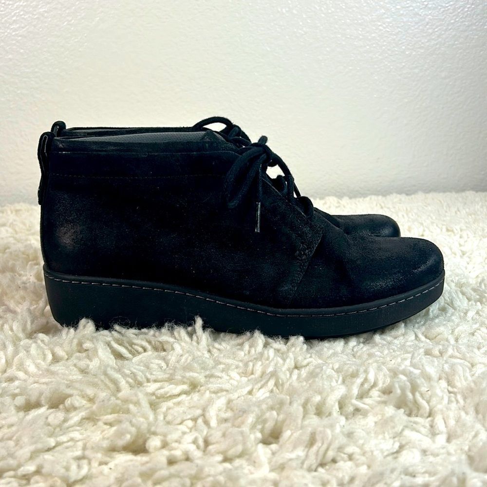 Dansko Ellen Chukka Boots Womens Leather Low Heel Lace Up Black EUR 40